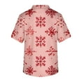 thumbnail image 4 of Wutalume Men's Casual Short Sleeve V-Neck Shirt, Christmas Print with Front Pocket, Lightweight Workwear Top for Carers, Nurses and Daily Wear,Pink 5XL, 4 of 5