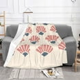thumbnail image 2 of Japanese Style Pink Fan Throw Blanket, Super Soft Anti-Pilling Flannel Bed Blankets, 40"x30", 2 of 8