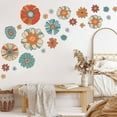 thumbnail image 5 of Boho Retro Floral Wall Decals Large Vintage Flower Wall Stickers Colorful Hippie Flower Wall Art Stickers for Bedroom, Living Room, Offices, Sofa, TV Backdrop Decoration, 5 of 8