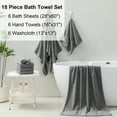 thumbnail image 3 of Beartech 18 Piece Bath Towel Set-6 Bath Sheet,6 Hand Towel,6 Washcloths Ultra Soft Microfiber Towels,Luxury Shower Towel,Quick-Dry & Highly Absorbent Bathroom Towels for Family,Hotel Spa-Dark Gray, 3 of 8