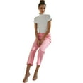 thumbnail image 5 of Womens Cotton Blend Straight Leg Cropped Pants with Pockets Light Pink Medium, 5 of 6
