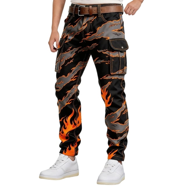 Pantalon Utilitaire Durable pour l'Extérieur et le Quotidien avec Design Imprimé Pantalon Cargo pour Hommes pour Style Décontracté et de Rue