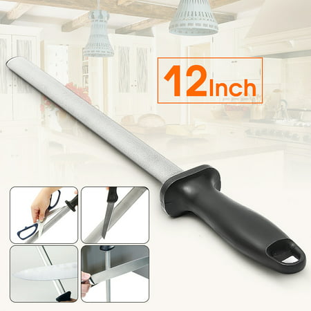 12inch 600# Grit Diamond Knife Sharpener Rod Sharpening Steel Rod Tool kitchen