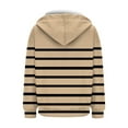 thumbnail image 5 of Charmgo Hoodies for Women, Women Fashion Autumn and Winter Warm Striped Jacket with Pocket Casual Long Sleeve Hooded Jacket Ladies Hooded Sweatshirt Zip Up Hoodie, Fall Clothes for Women 2024 Brown S, 5 of 5