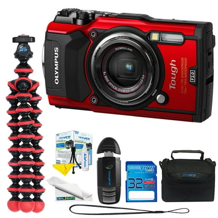 Olympus Tough TG-5 Digital Camera (Red) + Expo Advanced Kit