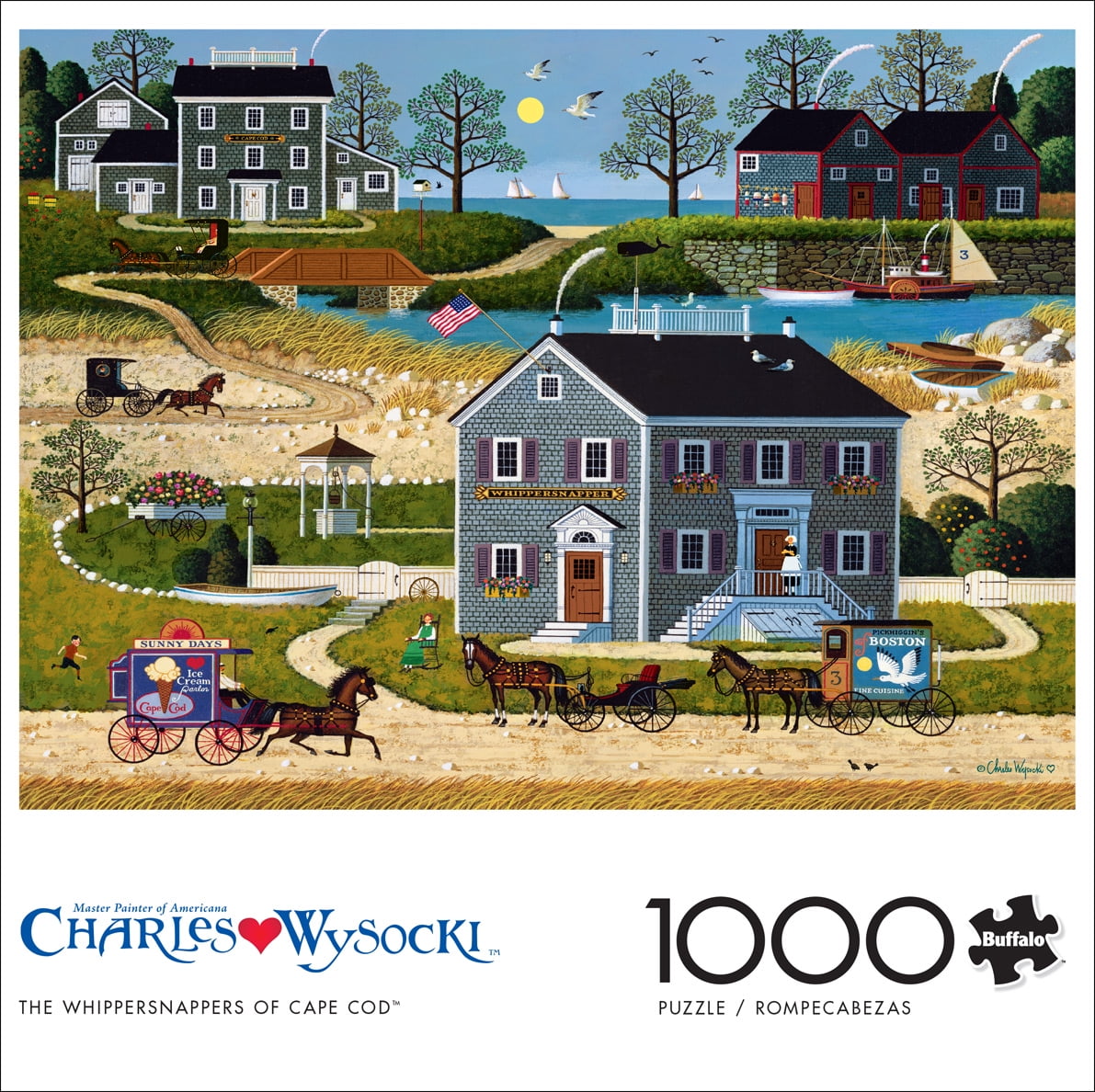 Buffalo Games 1000-Piece Charles Wysocki The Whippersnappers of Cape Cod Interlocking Jigsaw Puzzle for Adults Ages 14+