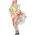 thumbnail image 3 of HAPPY BAY Women's Button Boyfriend Beach Kimono Duster Cardigan 3X-4X 2941, 3 of 5