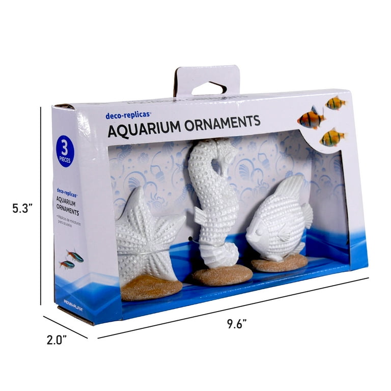 Penn-Plax 3 Piece Coastal Resin Kit Aquarium Decor- Seahorse