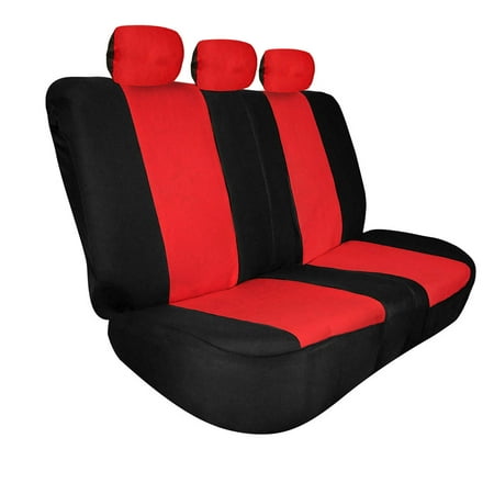 - FH Group Universal Fit Full Coverage Split Bench Cover for Trucks Suvs Vans, Red and Black