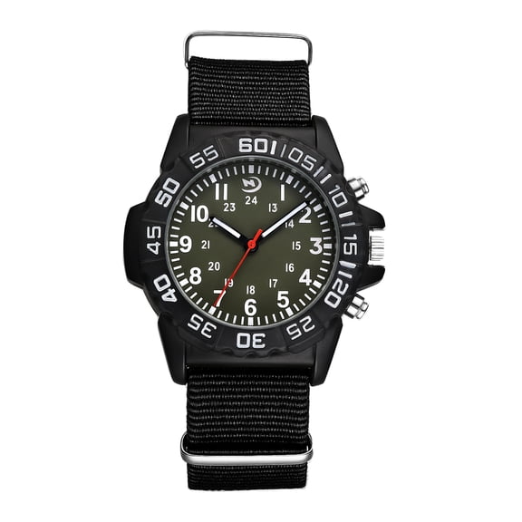 Avaner Men's Analog Quartz Tactical Military Watch: Nylon Strap 24-Hour Arabic Numeral Markings Sports Watch
