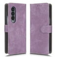 thumbnail image 4 of Wallet Case for Samsung Z Fold 3,Card Slots[RFID Blocking],Durable Flip Folio Kickstand Magnetic Closure Retro Premium Leather Wallet Wrist Strap Shockproof Case for Samsung Galaxy Z Fold 3, Purple, 4 of 8
