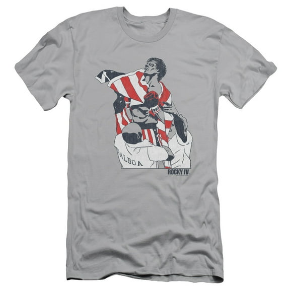 Rocky Graphic Flag Adult 30/1 T-Shirt Silver