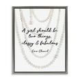thumbnail image 4 of Stupell Industries Classy and Fabulous Fashion Quote with Pearls Luster Gray Framed Floating Canvas Wall Art, 16x20, by Amanda Greenwood, 4 of 5