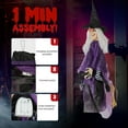 thumbnail image 4 of UBesGoo Hanging Witch Animated Halloween Decoration Witch w/ Pre-Recorded Screaming, LED Eyes, 4 of 7