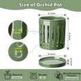 thumbnail image 4 of EFISPSS 6" Ceramic Plant pot with Vertical Flutes–Evergreen，Orchid Pots with hole and drainage Tray, 4 of 6