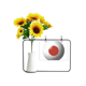 thumbnail image 1 of Japón bandera nacional Copa Mundial de futbol Tarjeta de bendición de jarrón de girasol artificial, 1 of 3