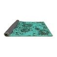 thumbnail image 2 of Ahgly Company Indoor Square Oriental Turquoise Blue Industrial Area Rugs, 7' Square, 2 of 4