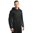 thumbnail image 4 of Sport-Tek Sport Wick Fleece Colorblock Hooded Pullover-XS (Black/ Dark Smoke Grey), 4 of 6