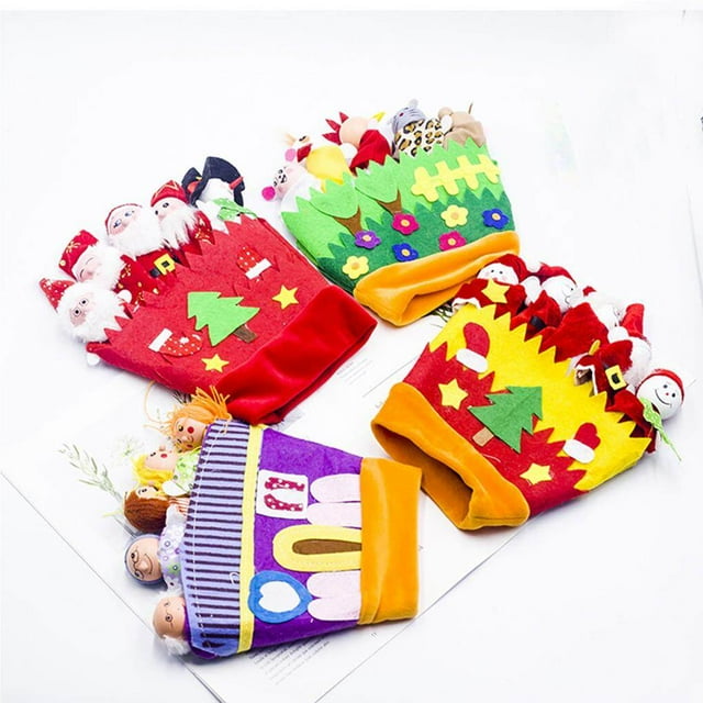 tredstone Christmas Finger Puppet Toy Christmas Cloth Gloves Home Decoration