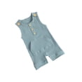 thumbnail image 2 of xiaxaixu Infant's Romper, Newborn's Sleeveless Shoulder Button Ribbed Jumpsuit, 2 of 6