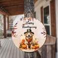 thumbnail image 3 of Happy Thanksgiving Golden Retriever Welcome Thankful Fall Autumn Pumpkin Round Wood Sign Goldens Dog Lover Gifts Idea Hanging Wall Home Decor - 02021, 3 of 5