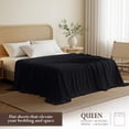 thumbnail image 2 of Utopia Bedding Flat Sheet - 1 Pack Queen, Black - Soft Brushed Microfiber Fabric - Shrinkage & Fade Resistant Top Sheet - Easy Care Bed Sheet, 2 of 7