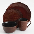 thumbnail image 4 of Gibson Elite 124152.16 Portina Stoneware Dinnerware Set in Rust, Service for 4 - 16 Piece, 4 of 8