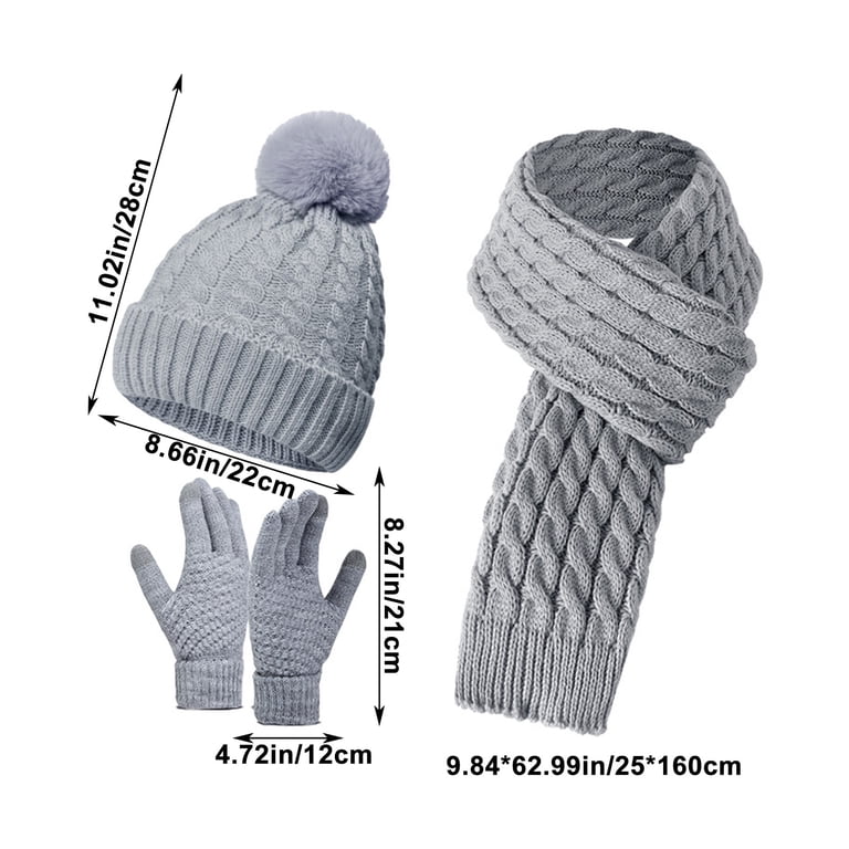 Winter Hat Scarf Gloves Set for Women & Men - 3-in-1 Warm  display picture 3