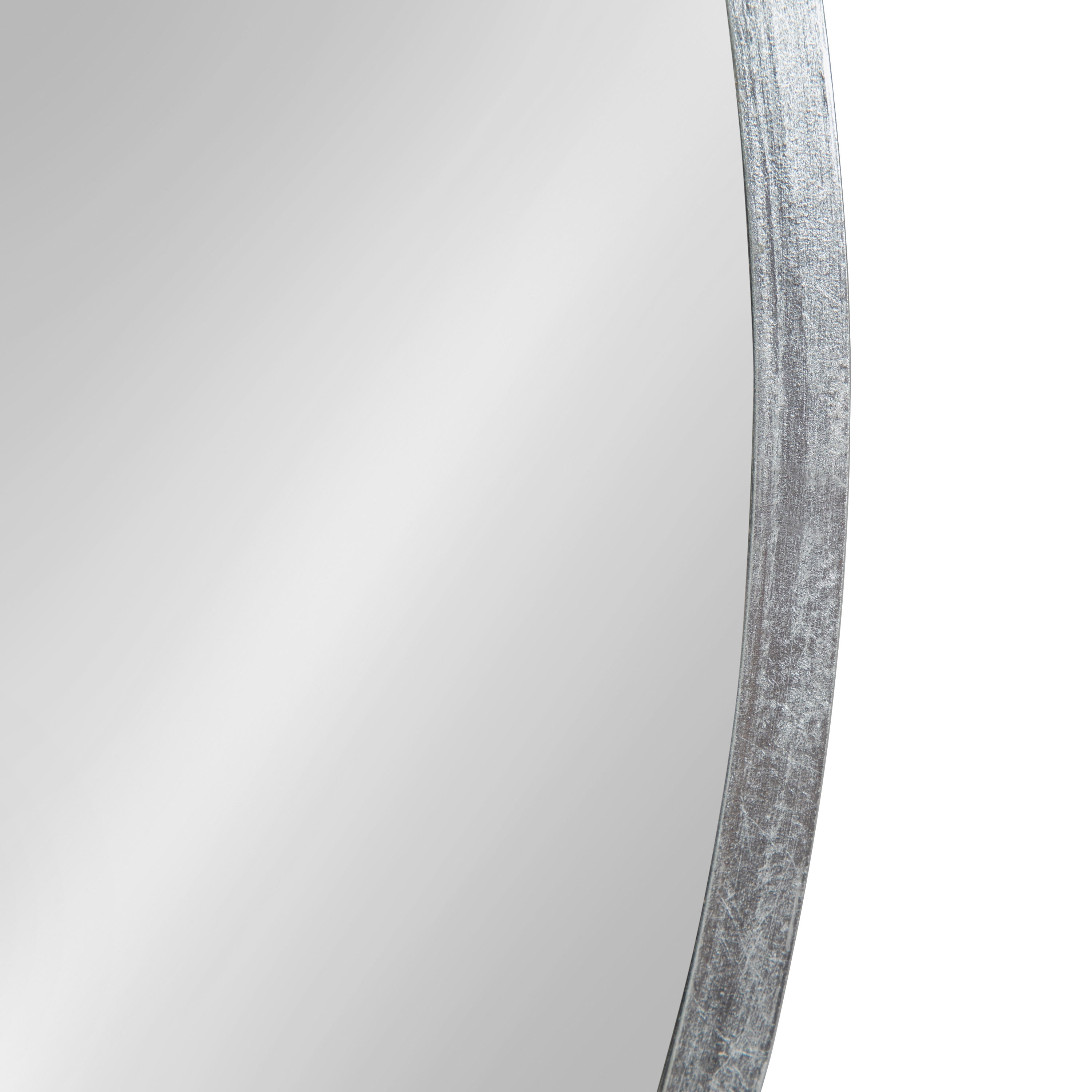 Kate and Laurel Travis Round Wood Wall Mirror, 31.5" Diameter, Silver, Chic Glam Wall Décor Accent