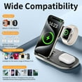 thumbnail image 6 of Wireless Charger 3 in 1, 15W Fast Charging Station for Apple Watch 9/8/Ultra 2/Ultra/SE/7/6/5/4/3/2, for AirPods 3/2/1/Pro/Pro 2, for iPhone 15/14/13 /Plus/Pro/Pro Max/12/11/X/Xr/XS/8-Black, 6 of 6