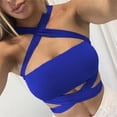 thumbnail image 2 of Fridja Womens Wild Style Off The Shoulder Crop Tops Sequins Strapless Bra Tank Vests, 2 of 8