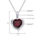 thumbnail image 4 of Gem Stone King 925 Sterling Silver Red Rhodolite Garnet and White Moissanite Heart Shape Pendant Necklace for Women (2.02 Cttw, Heart 8MM, Gemstone January Birthstone, with 18 inch Chain), 4 of 4