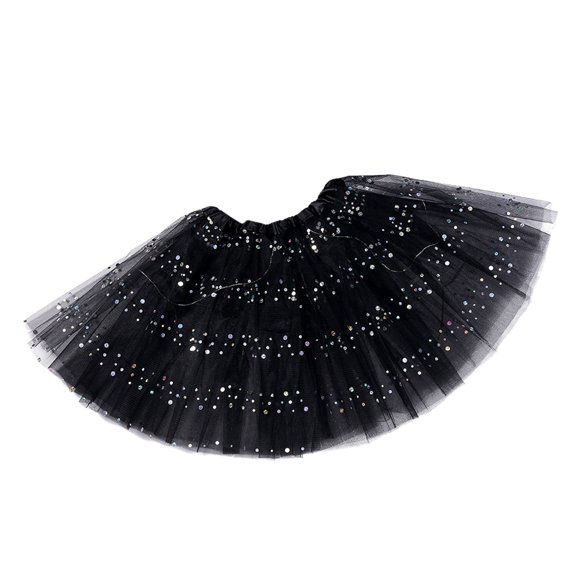 DHFJKG Tutu Skirts For Women Sparkly Polka Dot Sequin Elastic Waist Multi Mesh Layers Glitter Mini Skirts Rave Party Outfit