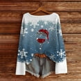 thumbnail image 5 of Arlun Christmas Sweaters for Women 2025 Funny Xmas Graphic Printed Knit Sweater Long Sleeve Loose Crewneck Pullover Tops Fall Winter Soft Comfy Warm Holiday Sweatshirts Blue XL, 5 of 5