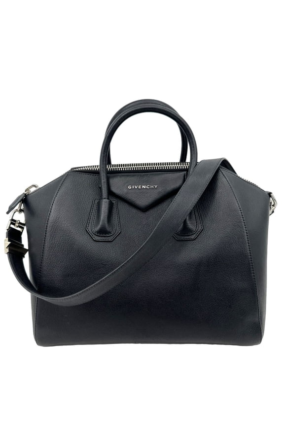 Pre-Owned Givenchy Antigona Leather Shoulder Bag Black