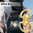 thumbnail image 2 of OUSITAID Copper Keychain 3pcs Vintage Brass Double Rotation Key Rings Convenient Durable Hardware Connector for Home Office Use, 2 of 5