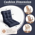 thumbnail image 2 of Kimunuk Outdoor Chair Cushions Set of 2, 39 x 20 x 4 in Non Slip Porch Swing Cushion Seat Back Cushions with Ties for Indoor Patio Rocking Chair, Navy Blue, 2 of 7