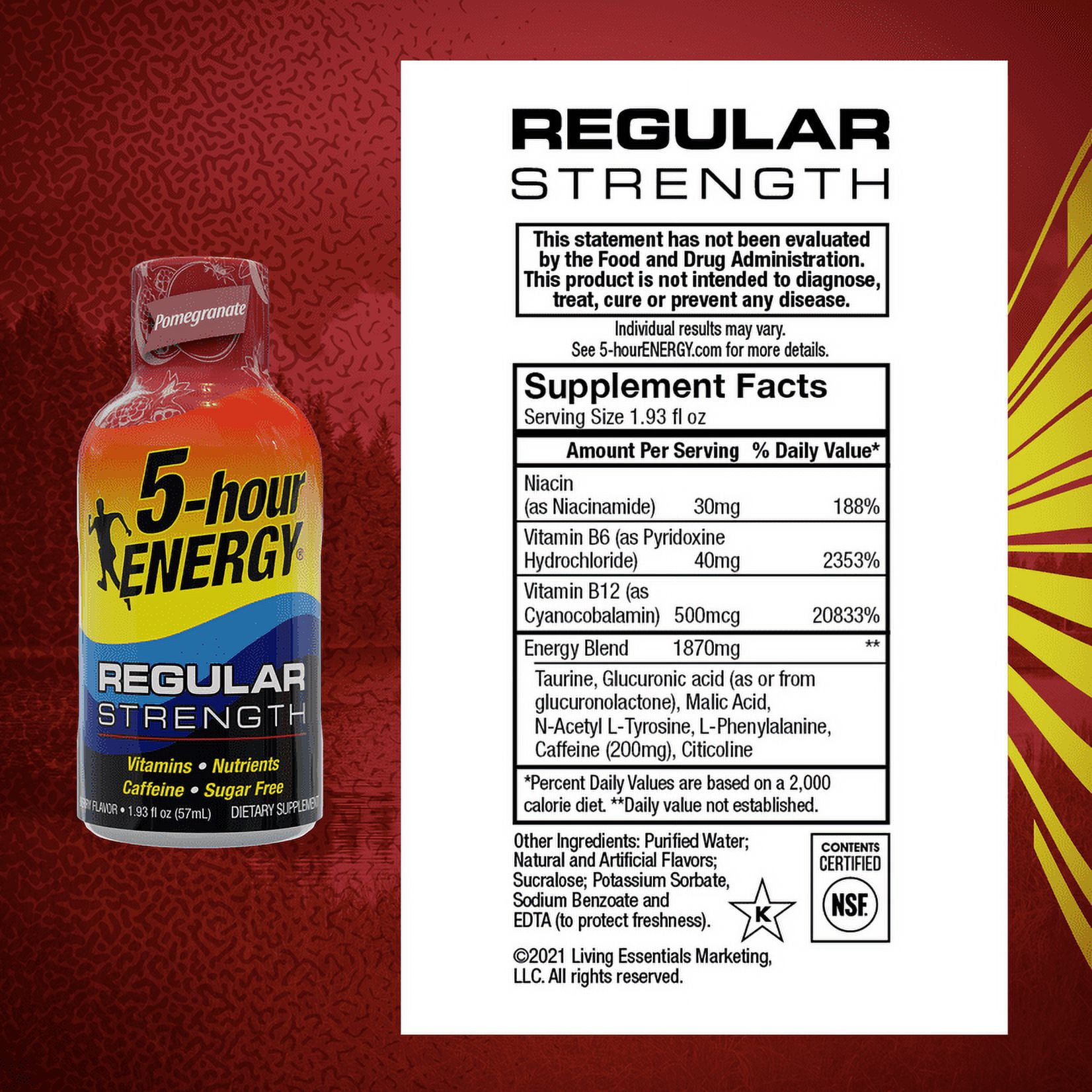 5-hour ENERGY® Shot, Regular Strength, Pomegranate, 1.93 oz