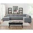 thumbnail image 2 of Bowery Hill Linen Fabric Gray Sectional Sofa Reversible Unassembled, 2 of 6