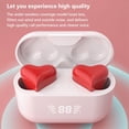 thumbnail image 3 of PRINxy Upgraded Digital Heart Shaped Bluetooth Earphones Noise Reduction Sports Wireless In Ear Bluetooth Earphones Red, 3 of 9