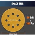 thumbnail image 4 of 125mm Sanding Discs 80 Grit, 100pcs Abrasive Paper for Orbital Sander, Compatible with Bosch, Makita, 4 of 5