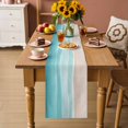 thumbnail image 2 of Teal Blue Coastal Table Runner 90 Inches, Waves Summer Beach Ocean Sea Bed Runner Dresser Scarves Tabletop for Indoor Outdoor Parties/Ceremony/Banquet, 13" x 90", 2 of 9
