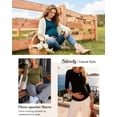 thumbnail image 6 of Women's 3/4 Sleeve Maternity Tops Shirts Ruched Maternity Clothes, 6 of 7