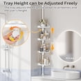 thumbnail image 3 of 360 °   Rotating Corner Shower Caddy Tension Pole Organizer - 4-Tier Adjustable Rustproof Metal Pole, Plastic Shelves with Safety Guardrail, Bathroom Storage for Shower & Bathtub(White), 3 of 8