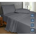 thumbnail image 4 of Royale Linens 100% Organic Cotton Twin Flat Sheet Only - Super Soft - Percale Top Sheets - Twin Flat Sheet Sold Separately - Breathable, Cool & Crisp Grey Sheets Only (66" x 96", Grey), 4 of 9