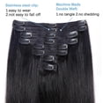thumbnail image 6 of Clip In Hair Extension 100% Remy Human Hair 120Grams 1B Clip On Hair Piece Full Head, 6 of 6