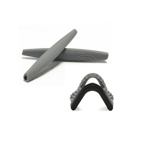 Shiny Grey Sunglasses - Walleva Grey Earsocks with Grey Nosepad for Oakley M Frame Series Sunglasses