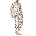 thumbnail image 2 of Balery Cute Flower Pattern Pajama Sets for Men Long Sleeve 2 Piece Sleepwear Loungewear Sets Soft PJ's with Pockets Long Sleeve Comfy Pj Sets-Large, 2 of 7