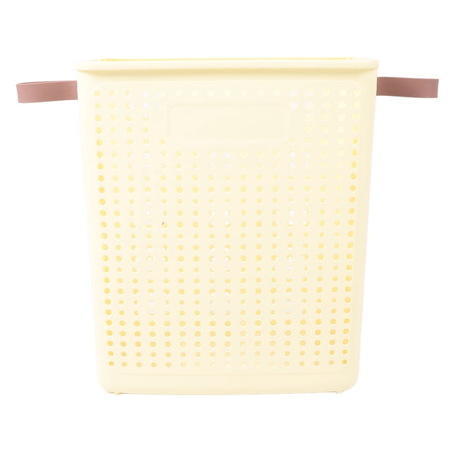 Cesto para la Colada de Plásstico Delgado, Cesto para Ropa Estrecho, Resistente, Plegable, Que Ahorra Espacio, Con Diseño Simple En Crema para Baña, Dormitorio, Pasillo, Mantas, Mantas