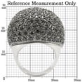thumbnail image 2 of Rhodium + Ruthenium Brass Ring with AAA Grade CZ in Jet for Women Style 0W362, 2 of 5